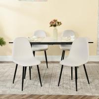 Juego de 4 Sillas de Comedor Vintage Retro Tapizadas en Gamuza con Patas Metálicas para Cocina/Salón - details 7
