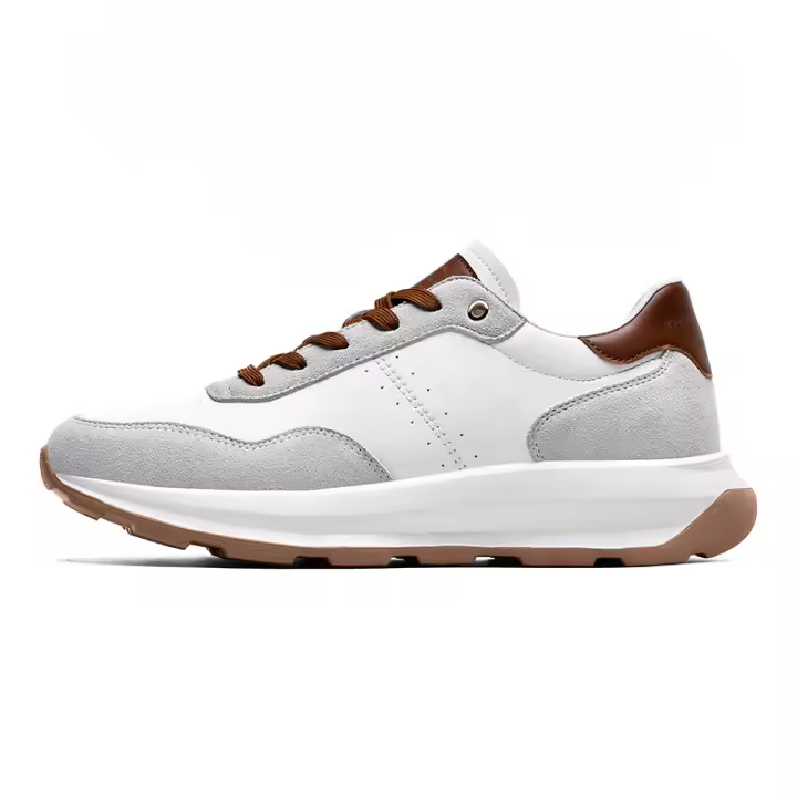 Zapatos casuales de negocios de piel de vaca de primera capa de lujo ligero zapatos Forrest Gump de cuero deportivo de aumento de altura interior para hombres - 1