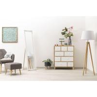 Espejo de Pie con Inclinación Ajustable, Espejo Rectangular con Marco de Madera Blanca Estilo Shabby, Espejo para Dormitorio y Sala de Estar, 50x160 cm - details 3