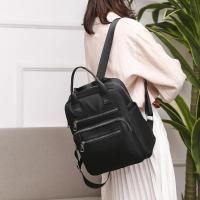 Mochila Oxford impermeable de gran capacidad para mujer, Bolsa Escolar de viaje para adolescentes, paquete negro Simple, nueva moda - details 7