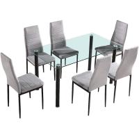 Mesa de Comedor Negra, Mesa de Cristal para Cocina, Medidas Mesa Moderna salón: 140 cm Largo x 80 cm Ancho x 75 cm Alto - details 3