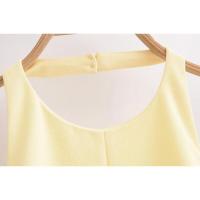 - Moda 2025 sin mangas hasta la rodilla estilo casual ondulado cuello halter s para mujer - details 10