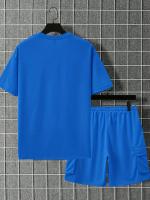 Conjunto Deportivo Casual para Hombres de Poliéster Camiseta con Pelo y Shorts de Cinturón con Bolsillos Perfecto para el Verano Lavable en Máquina - details 30