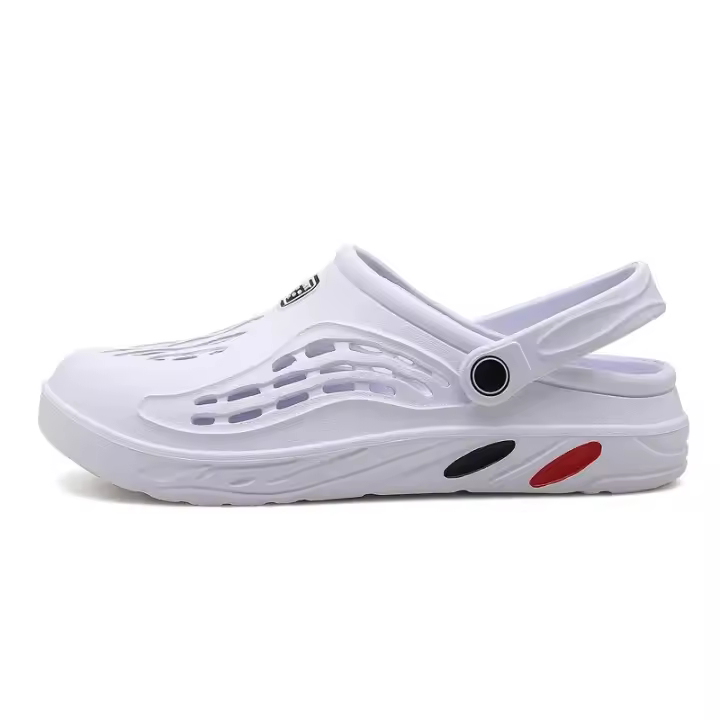 Sandalias ligeras de EVA para hombre, zapatos informales con agujeros, zuecos para amantes del jardín en casa, zapatillas planas de playa al aire libre, talla grande 49 - 1
