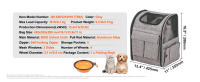 SucceBuy Transportadora para Gatos con Ruedas, Transportadora para Mascotas con Asa Telescópica y Correa para el Hombro, Transportadora para Perros para Mascotas de hasta 18 lb, Incluye 1 Tazón Plegable, Gris - details 6