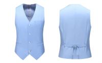 Chaleco de traje Formal de un solo pecho para hombre, talla grande 6XL, Color negro, verde, Color puro, baile de boda, vestido de fiesta Social de negocios - details 10