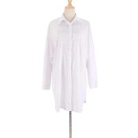 Para Praia blanco nuevo verano camisa de murciélago largo de algodón traje de baño cubierta Ups 2024 Sexy playa Polka Maxi vestido mujeres Bikini ropa de playa - details 8