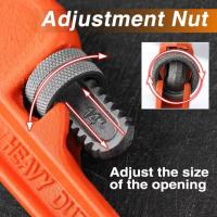 Llave de abrazadera, llave de tubo ajustable, alicates de tubo de agua antideslizantes de estilo americano, alicates resistentes y resistentes para ahorro de trabajo para el hogar - details 5