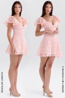 Vestido femenino elegante con cuello en V, pequeño, fresco, estilo de niña, vitalidad dulce, romántico, verano 2025 - details 4
