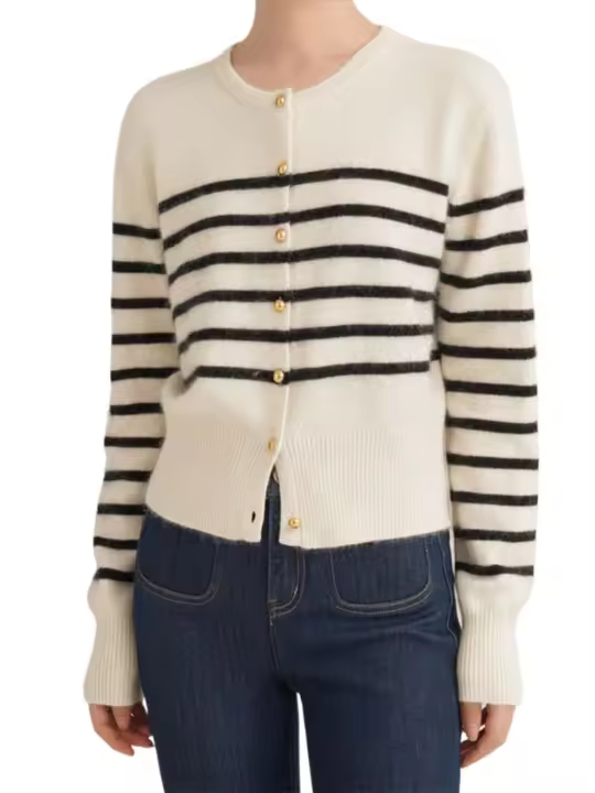 Suéter de punto de estilo coreano para mujer, cuello redondo, temporada primavera otoño - 1