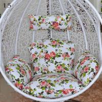 Funda de Cojín de Silla de Huevo Colgante de Color Sólido Floral y Estriado + Funda de Almohada de Exterior (Sin Relleno) para Jardín Lounger - details 17