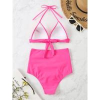 Bikinis triangulares 2025, traje de baño Push Up para mujer, traje de baño sólido Sexy de cintura alta, traje de baño para mujer, ropa de playa de verano - details 8