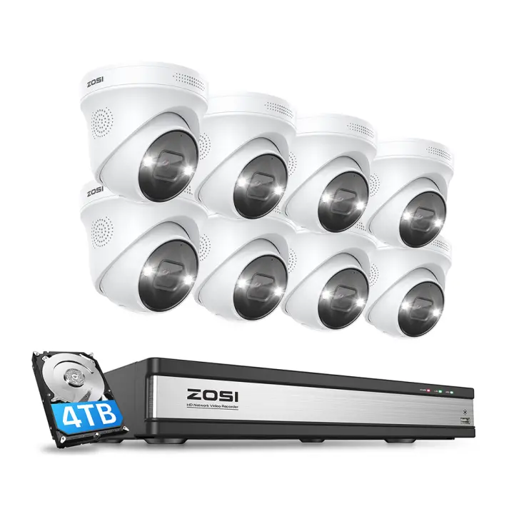 ZOSI 16CH 4K Kit de Videovigilancia PoE 8MP Cámara IP de Vigilancia Seguridad 8MP Grabador NVR con 4TB HDD Visión Nocturna - 1