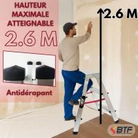 Escalera Tijera Plegable Doble Cara 5 Peldaños en Aluminio |   5+5 Plataforma H.110 cm |   Altura Alcanzable 3,1 Metros |   Certificada EN131 Capacidad Carga 150 kg. BTF-DDB05 - details 15
