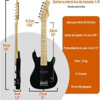Paquete de Guitarra Eléctrica para Principiantes Tamaño 1/4 Amplificador Portátil de 5 W Cable - details 20