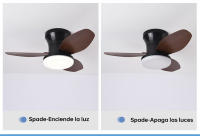 Adecuado para dormitorio, estudio, comedor, habitación de niños, montaje e instalación que incluyen bombilla y control remoto, lámpara de ventilador de techo moderna y sencilla de nogal nórdico con vetas de madera. - details 2