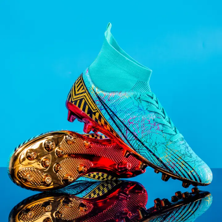 Botas de fútbol profesionales AG para hombres, zapatos de fútbol para niños, tacos altos para el tobillo, zapatillas de fútbol de hierba, zapatos de entrenamiento de Futsal, gran oferta - 1