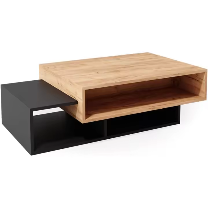 Mesa de Centro Bari, Antracita/Roble Dorado, 105 x 60 cm - 1