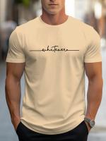 Verano de los hombres Casual tamaño suelto 100% algodón letra impresión cuello redondo manga corta camiseta Top - details 10
