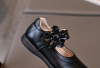 Zapatos de cuero con flores florales para niñas, calzado plano para fiesta, color negro, dulce, princesa - details 15