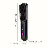 Plancha de pelo inalámbrica para mujer: control de temperatura de 3 niveles, cuidado de iones negativos, antiescaldaduras, carga USB con pantalla LED, diseño portátil para el hogar y los viajes, regalo perfecto - details 12