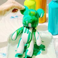 DIY Painting White Embryo Fluid Plastic Hand Painting Violence Bear Toy Model Doll Parent-child Building Block Bear Doll Gift - details 21