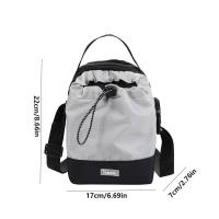 Bolso de hombro con cordón de nailon, bolso cruzado ligero de estilo coreano para mujer, bolso de cubo de gran capacidad con correa ajustable - details 0
