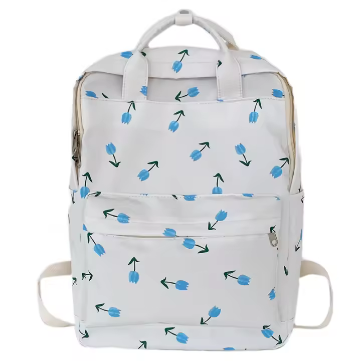 Mochila Escolar Coreana Material de Nylon para Forro y Exterior Fresco y Dulce - 1