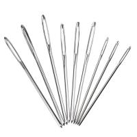 Juego de agujas de Metal de ojo grande, accesorios de costura DIY, punto de cruz, ganchillo, estuche, 9 piezas por juego - details 0