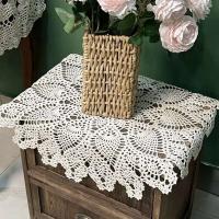 Posavasos ENCE vintage y chic hecho a mano de crochet de algodón natural RD de 60 cm, mantel para una sola persona, funda de sofá - details 5