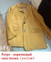 Chaqueta de Camurça Suétera Marrón Vintage Abrigo Casual para Mujer de Moda Callejera 2023 - details 2