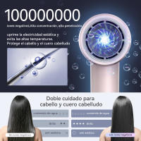 ANLAN Secador de Cabello de Alta Velocidad Cuidado del Cabello de Iones Negativos de 100 Millones (rosa) - details 1