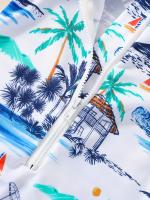 Bañador encantador con estampado de árbol de coco para niña, traje de baño con protección solar, cómodo para la playa y la piscina - details 8