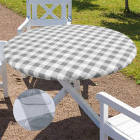 Mantel de Mesa de Vinilo Elástico Impermeable Cubierta Redonda para Comedor - details 7