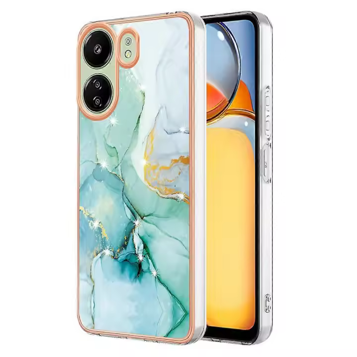 Funda IMD Serie-2 para Xiaomi Redmi 13C 4G/ Poco C65 4G TPU con marco de plástico mármol - 1