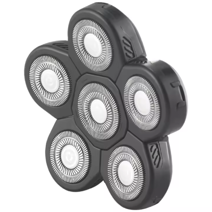 Cabezales de Afeitadora eléctrica para hombre, repuesto de cuchilla de afeitar eléctrica, cabezal de 6 cuchillas, color negro - 1