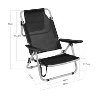 Sillas de Playa Plegables, Pack de Dos, Acero, Negro, 80x61x42 cm TLV-AM-BC02-BLACK 2X - details 1