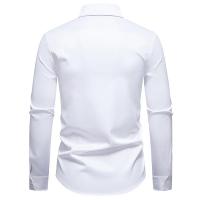 Camisa à manches longues brodée de fleurs pour hommes, chemises décontractées pour hommes, broderie exquise, monocromática, oficina de negocios, fiesta, boîte de noche, printemps - details 3