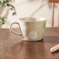 Taza de lunares de color cerámico Vintage, taza de café para el hogar, arcilla japonesa simple ins, pintada a mano, nórdica - details 7