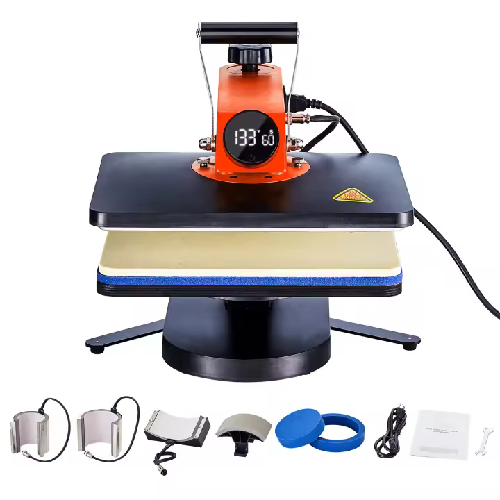 SucceBuy Máquina de prensado en caliente de 12x15 pulgadas, máquina de sublimación de prensado en caliente 6 en 1 360 °   Probado según los estándares - 1
