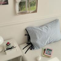 Funda de almohada con lazo de Color sólido, fundas de almohada de algodón de estilo nórdico suave, funda de almohada transpirable lavable, accesorios para dormitorio, 2 uds. - details 10