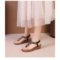 Sandalias Gladiador Mujer con Plataforma |   Zapatos Étnicos Abiertos de Verano 2024, Diseño Elegante para Vacaciones en Playa y Viajes Turísticos - details 17