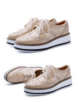 Zapatos informales de cuero genuino para mujer, zapatillas con cierre de cordones, zapatos planos Derby, Retro Brock, Oxfords - details 25