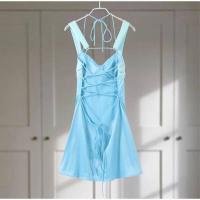Mini Vestido de Satén con Detalles de Parche Vestido Corto Elegante para Noches, Vestido de Playa y Vacaciones para Mujeres - details 2