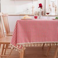 Mantel de lino y poliéster con borde ENCE con borlas rectangulares, mesa de piscina, utilizado para decoración del hogar, cocina - details 17