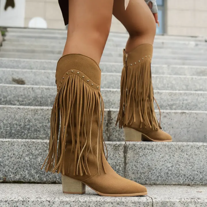 Botas largas informales para mujer, zapatos tipo Martin para exteriores - 1
