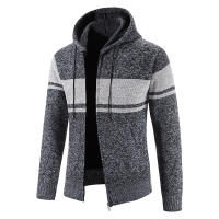 Nueva moda, abrigo con capucha para hombre, Otoño Invierno, cárdigan grueso de lana, suéter informal versátil, suéter de punto para mantener el calor para hombre - details 3
