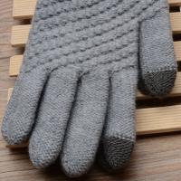 Guante de punto de lana cálido para teléfono móvil, guantes de punto para pantalla táctil, dedo completo, guante de ganchillo fe - details 2