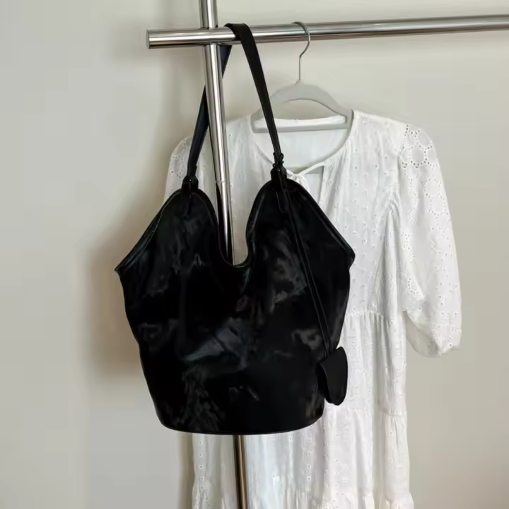 Con Clip para gafas de sol, bolso Retro de murciélago, bolso de hombro, bolso de playa bohemio, bolso de cubo de gran capacidad, bolso de mano de lujo - 1