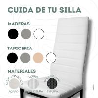 Pack de 2 Sillas de Comedor Tapizadas - Sillas Cocina Tapizadas - Pack Sillas Comedor (Blanco, 2) - details 9